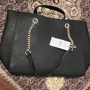 Black Chain-Handle Tote Bag - Women